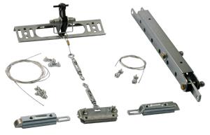 GARAGE DOOR LOCKING KIT - Linked to the connecting arm of the Somfy garage door operator, it is used to automatically unlock the door before it opens and relock when the door is closed.