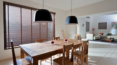 Fabric and aluminium Venetian blinds