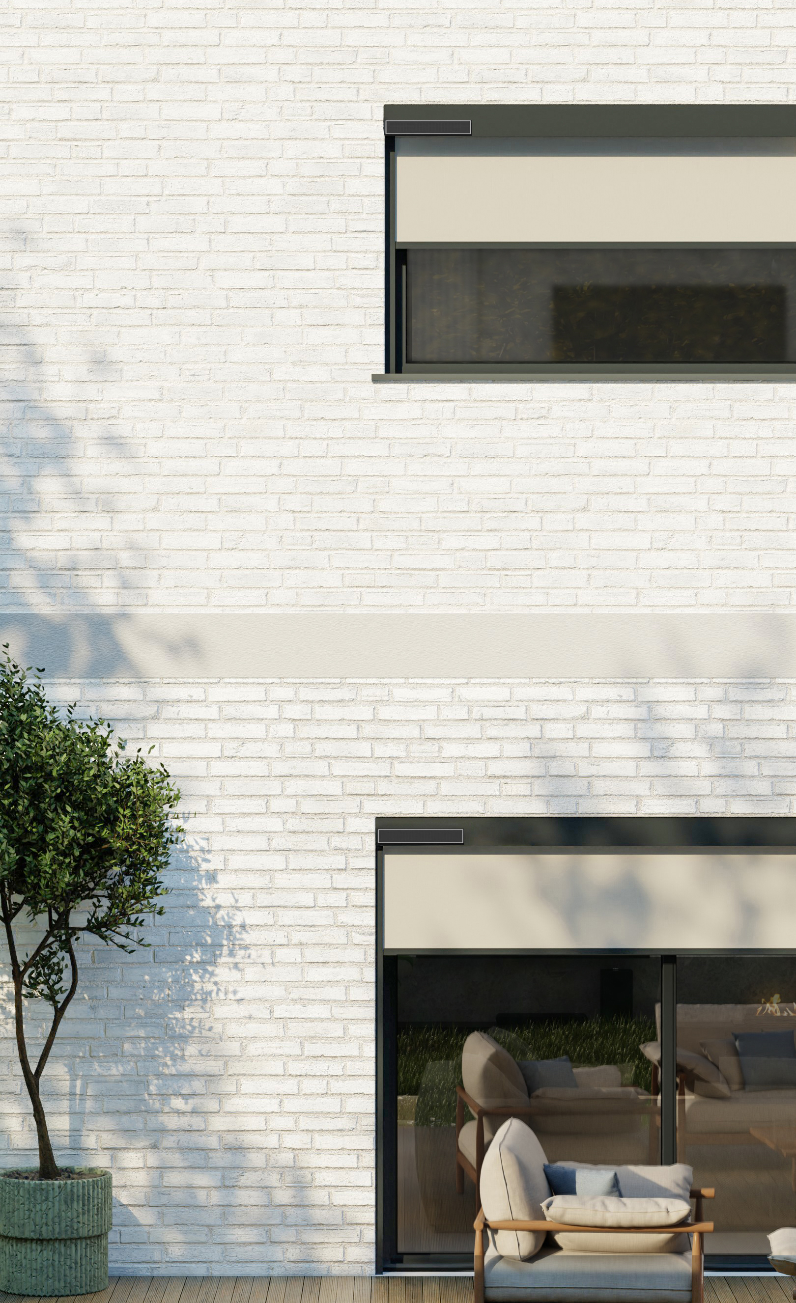 Solar-powered outdoor roller blinds for smart sun protection